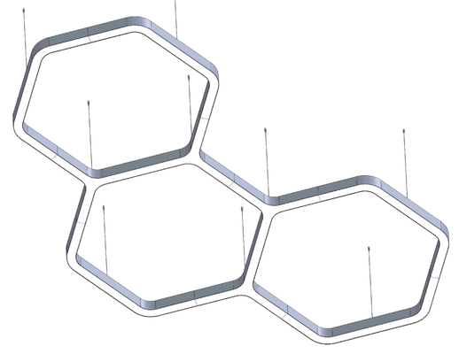 Hexagon Led Linear Light Lampada a LED personalizzata per centri commerciali
